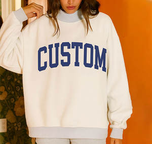 Personalizado bordado gota hombro en blanco liso peso pesado pulóver 100% algodón polar mujeres de gran tamaño Mockneck sudaderas - Product Image 5