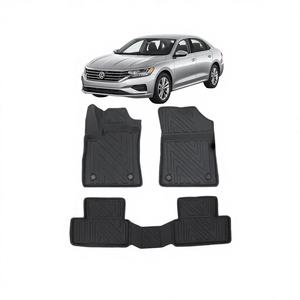 Alfombrillas de Coche Pikas 3D Personalizadas de TPE de 5 mm de Grosor para Volkswagen Passat B8 2015-2022, Impermeables, Tipo Piscina, Juego de 4 Piezas, Color Negro - Product Image 1