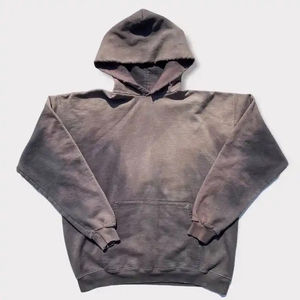 Sweat à capuche délavé style hip-hop, effet tie-dye, couleur unie, respirant et durable, haute qualité - Product Image 6