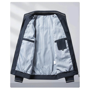 Chaqueta de Mezclilla de Motociclista Entallada para Hombre, Invierno, Cuero Genuino, Cuello en V, Casual, Moderna, Simple, Versátil, de Alta Calidad - Product Image 2