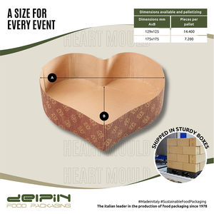 Moldes para Tartas en forma de corazón personalizables hechos en Italia Celulosa pura Antiadherente Apto para microondas y horno - Product Image 4