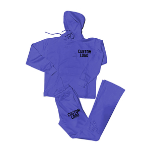 Survêtement en molleton personnalisé avec logo, unisexe, à capuche, manches longues, couleur unie, vêtements décontractés, automne, 100% coton, respirant, coupe régulière, adultes - Product Image 1