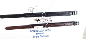 Harnais pour chien de luxe de haute qualité vide canal divisé en cuir avec rembourrage doux matériel métallique en laiton ajustement confortable - Product Image 3