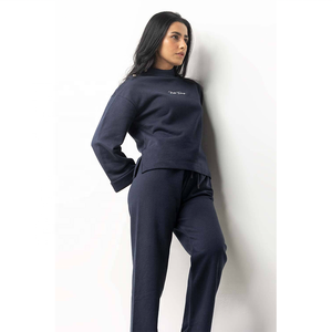 Sudadera elegante de algodón y poliéster de peso pesado para hombre, patrón sólido bordado personalizado, forro polar, diseño de gran tamaño para invierno - Product Image 2