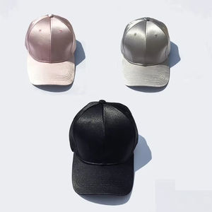 Casquette de baseball unisexe personnalisée unie en coton 100% doublée de satin de haute qualité avec couleur et logo personnalisés - Product Image 1