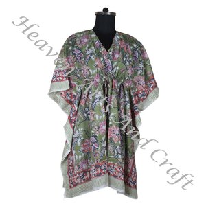 Vestido de noche africano para mujer, vestidos étnicos para mujer, vestidos caftán cortos KFCS161, el mejor vestido de mujer con estampado de bloque de mano - Product Image 3