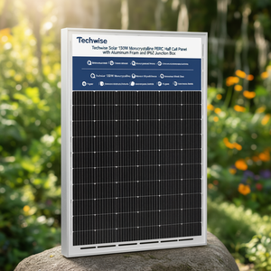 Panneau solaire monocristallin PERC demi-cellule Techwise Solar 150W, cadre en aluminium, boîtier de jonction IP67, modèle d'origine américaine PES-SPS-SOL-20687 - Product Image 3