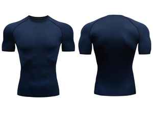 OEM Custom Manufactures Workout Training <b>Stretchy</b> Solid Slim Fit Short Sleeves Canvas Quick Dry Breathable T Shirt for <b>Men</b> - Product Image 5