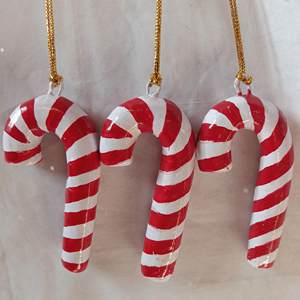 Christmas Ornaments Paper Mache Santa Stick Hanging <b>Plastic</b> Christmas <b>Baubles</b> - Product Image 1
