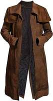 Manteau long en cuir véritable noir respirant pour homme SWIFT FUSION, trench-coat gothique, veste de motard, coupe-vent punk, vêtement d'extérieur, taille XL