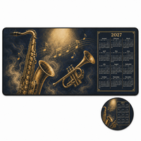 Tapis de bureau vintage style jazz, ensemble de sous-verres ronds, tapis de souris rétro 2027, tapis de table XL, cadeau promotionnel