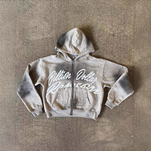 Conjunto de Moda Urbana de Invierno, Sudadera con Capucha y Cremallera, Pantalones Rectos, Alta Calidad, Secado Rápido, Transpirable, Marca de Moda - Product Image 4