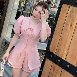 Ensemble court pour femmes prix d'usine naturel Odm lavable emballage personnalisé fabricant vietnamien ensemble trier pour fille 2 pièces trier - Product Image 2