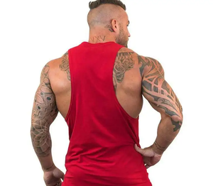 100% coton Gym Fitness débardeur respirant absorber la sueur hommes côtelé sans manches débardeur vente chaude - Product Image 4