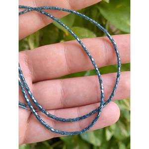 Perle de diamant bleu facetté 100 % naturel, tube scintillant de haute qualité pour bijoux personnalisés, diamants en vrac - Product Image 2