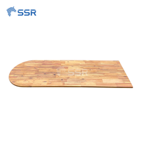 Plan de travail/comptoir de cuisine en bois d'acacia Épaisseur 26/38 MM Forme d'extrémité en D BC Grade Meilleur prix, diverses couleurs et tailles personnalisées