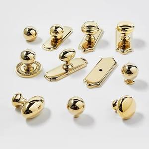 Boutons de porte traditionnels en métal polonais doré faits à la main pour portes intérieures et extérieures décor article de quincaillerie de meubles de luxe pour bureau à domicile - Product Image 1