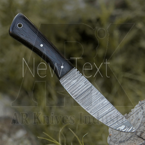 Couteau de chasse en acier Damas de qualité industrielle supérieure, lame pleine de 7 pouces, personnalisable OEM, manche en bois pour le camping en plein air, garantie 3 ans - Product Image 3