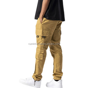 Pantalones Cargo Modernos de Corte Ajustado con Cintura Ajustable y Bolsillos Multiusos para Uso Casual - Product Image 4