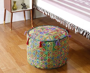 Housse de Pouf de Style Vintage, Patchwork brodé, housse de Pouf cousue à la main, Pouf de Pouf, vente en gros - Product Image 1