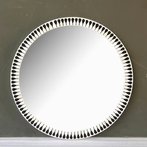 <b>Framed</b> Bone Inlay <b>Wood</b> Modern Wedding Wall <b>Mirror</b> Living Room Crafts Galore Not Support All-season - Product Image 1