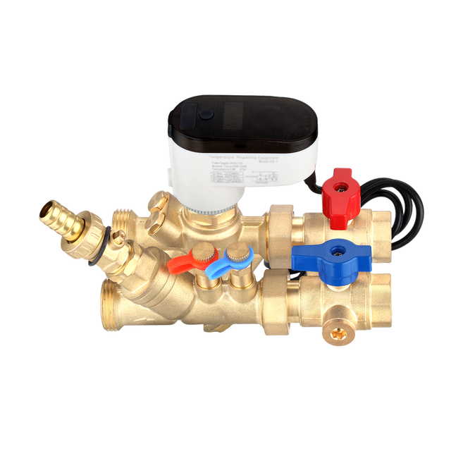 DN25 Brass FCU Valve Electric Actuator Water High Temperature Central Air Conditioning Control System High Dynamic Balance Flow