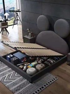 Modern <b>Oak</b> Foldable Bed <b>Frame</b> for Bedroom Apartment Hotel Use Reinforced Thickened Design - Product Image 3