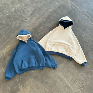 Sweat à capuche double couche surdimensionné en coton de haute qualité pour hommes Sweat-shirt à manches régulières personnalisé Sweat-shirt à capuche à double capuche pour hommes - Product Image 1