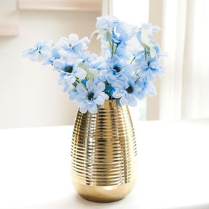 Jarrón de metal de hierro con forma de capullo dorado martillado hecho a mano para fiestas de boda, hogar, sala de estar, jarrones de flores de mesa - Product Image 3