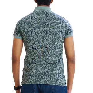 Camisas Casuales de Algodón Orgánico para Hombre, Elegantes, Cómodas, de Corte Ajustado, con Patrón Liso, Tejido de Punto, Manga Corta, Color Oliva - Product Image 2