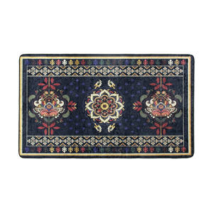 Tapis sur mesure en velours à pois avec cristaux, pour coin lecture à domicile, toucher doux, hauteur de poils moelleux, motif médaillon, fabriqué à la machine - Product Image 1
