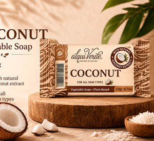 Alquiverde Jabón Sólido Natural de Coco, Tamaño de Muestra 20g, Ecológico e Hidratante, Amenidades para Hoteles y Suministros para Huéspedes, Adultos - Product Image 3