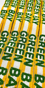 Correa de Bolso con Cuentas de los Green Bay, Correa de Bolso con Cuentas para el Día del Partido, Correa de Green Bay Hecha a Mano - Product Image 3