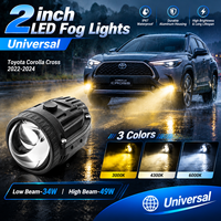 Feux antibrouillard LED VAHID pour mise à niveau, 2 pouces, 6000K, 3 couleurs, projecteur laser bi-LED pour TOYOTA Corolla Cross 2022-2024, vente en gros