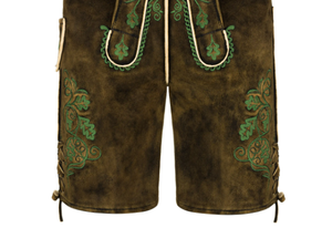 Short Lederhosen en cuir de chèvre et daim Oktoberfest bavarois pour hommes Short Lederhosen - Product Image 4