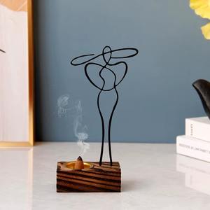 Quemador de incienso de metal y madera de inspiración femenina, soporte de incienso de calidad decente increíble, recién llegado - Product Image 3