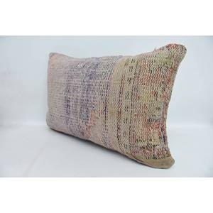 Premium Beige Kantha Patchwork Laine Oreiller 16x24 Pouces De Luxe Vintage Tissé Motif Portable Literie Fluffy Carré Anneau Caractéristiques - Product Image 4