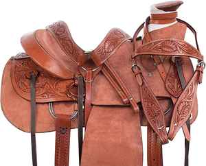 Silla de montar western de cuero de vaca 2023, duradera, ecológica y cómoda para el jinete y el caballo, silla de montar inglesa segura, India - Product Image 5