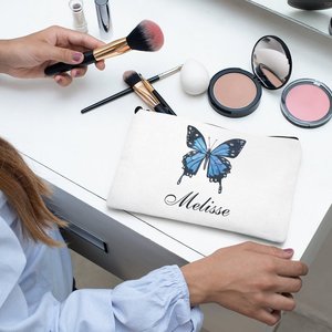 Personalized Eco-Friendly Zipper Closure <b>Makeup</b> <b>Case</b> Large Capacity Butterfly Cosmetic Bag Grandmother and Mother's Day Gift - Product Image 5