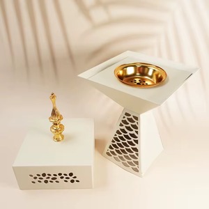 Brûleur d'encens rond en or écologique de qualité supérieure pour la décoration de la maison et des hôtels, Bakhoor arabe - Product Image 6