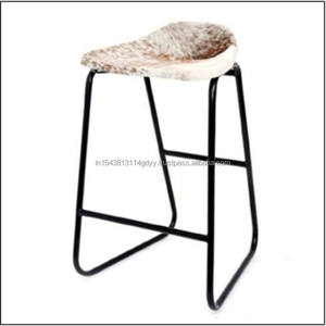 Modern Wooden Saddle Seat <b>Stool</b> Industrial <b>Leather</b> Metal Legs for Home Office School Restaurant Dining Apartment Workshop Use - Product Image 3
