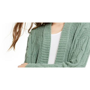 Cardigan Lungo Verde Ultra Flirt per Ragazze, Taglia XL, in Maglia Mista Chenille con Stampa Ricamata, Cashmere, per Stagione Autunno-Inverno - Product Image 2