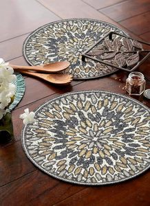 ที่รองจานลูกปัดทรงกลมทำด้วยมือสำหรับโต๊ะอาหารของตกแต่งคริสต์มาสงานเลี้ยงสังสรรค์ในครอบครัว - Product Image 6