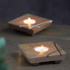 Porte-bougie en bois unique, idéal pour la maison et toute décoration de fête, produit magnifique - Product Image 2