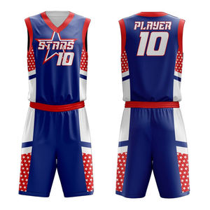 Uniforme de basket-ball bleu personnalisé avec sublimation BSCI maillot d'été réversible et short de basket-ball respirant dernière conception - Product Image 1