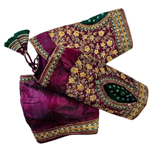 ส่งออกอินเดียที่มีคุณภาพทองแดง Zari ทอง Codding หนักเย็บปักถักร้อยเสื้อทำงานสำหรับงานแต่งงานพิเศษจากซัพพลายเออร์อินเดีย - Product Image 1