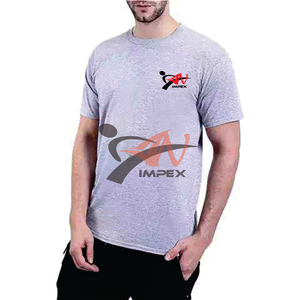 เสื้อยืดผู้ชายพิมพ์โลโก้ได้ตามต้องการวัสดุผ้าฝ้ายโพลีเอสเตอร์เสื้อยืดแบบยืดหยุ่นสำหรับฤดูร้อน - Product Image 4