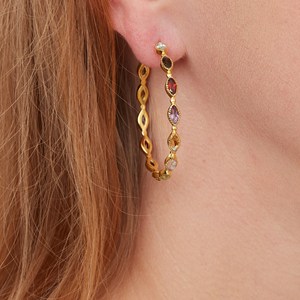 Precio increíble, pendientes de aro de Plata de Ley 925 hechos a mano a la moda, piedras preciosas granate profundo para regalo de fiesta de boda, ¡excelente calidad! - Product Image 2