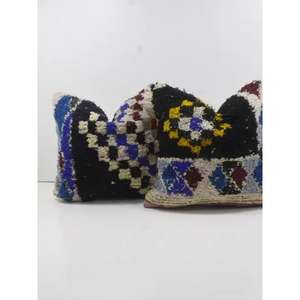 Funda de Almohada Marroquí Hecha a Mano, Funda de Cojín Tradicional Bereber, Cojín Decorativo Boho para Sofá, Almohada Decorativa de Algodón para el Hogar - Product Image 1