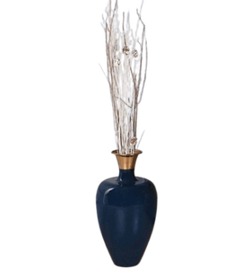 Jarrón de Metal Azul Esmaltado Pintado a Mano - Product Image 2